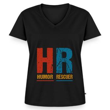 Beruf: Hr-manager Im Personalwesen - Frauen Premium Bio T-Shirt mit V-Ausschnitt - Schwarz - Vorne - AI Model Female 172 light (172cm)