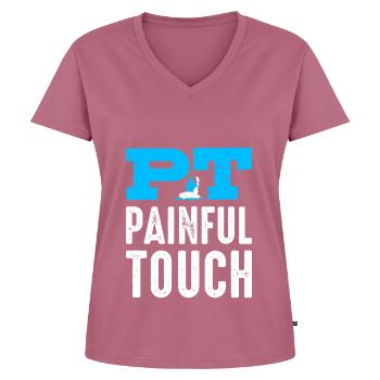 PT Physiotherapy Physiotherapist Job - Women's Premium Organic V-neck T-shirt - mauve - Front - AI Model Female 172 dark (172cm)