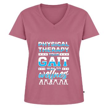 PT Physiotherapy Physiotherapist Job - Women's Premium Organic V-neck T-shirt - mauve - Front - AI Model Female 172 dark (172cm)