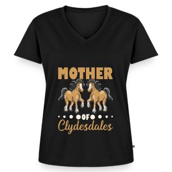 Draught Horse Lovers Giant Horse Breed Clydesdale - Women's Premium Organic V-neck T-shirt - black - Front - AI Model Female 172 light (172cm)