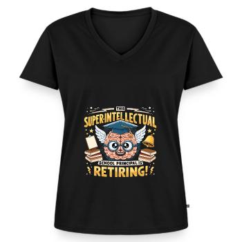 Bildung Rentnerin Erzieherin Lehrerin Im Ruhestand - Frauen Premium Bio T-Shirt mit V-Ausschnitt - Schwarz - Vorne - AI Model Female 172 light (172cm)