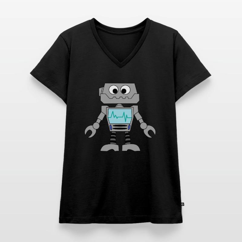 Roboter Technik Computer Elektronik Geschenkidee Frauen Premium Bio T-Shirt mit V-Ausschnitt