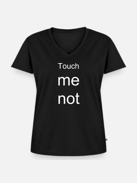 Touch me not - Frauen Premium Bio T-Shirt mit V-Ausschnitt - Schwarz