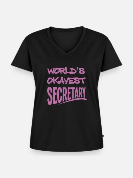 Sekretär - Frauen Premium Bio T-Shirt mit V-Ausschnitt - Schwarz