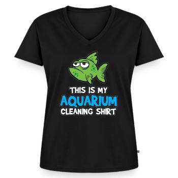aquarium - T-shirt encolure en V Premium bio Femme - noir - Devant - AI Model Female 172 light (172cm)