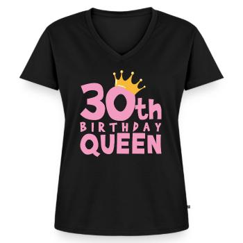 30. Geburtstag - Frauen Premium Bio T-Shirt mit V-Ausschnitt - Schwarz - Vorne - AI Model Female 172 light (172cm)