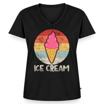 Eis Eis - Frauen Premium Bio T-Shirt mit V-Ausschnitt - Schwarz - Vorne - AI Model Female 172 light (172cm)