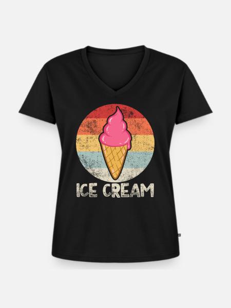 Eis Eis - Frauen Premium Bio T-Shirt mit V-Ausschnitt - Schwarz