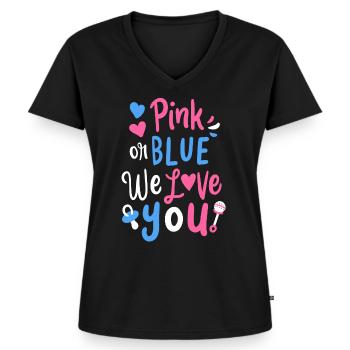 Fête de bébé - T-shirt encolure en V Premium bio Femme - noir - Devant - AI Model Female 172 light (172cm)
