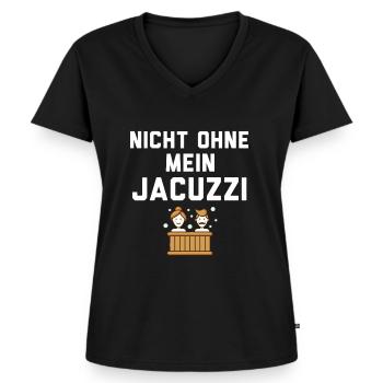 Jacuzzi Whirlpool T-Shirt geschenkidee - Frauen Premium Bio T-Shirt mit V-Ausschnitt - Schwarz - Vorne - AI Model Female 172 light (172cm)