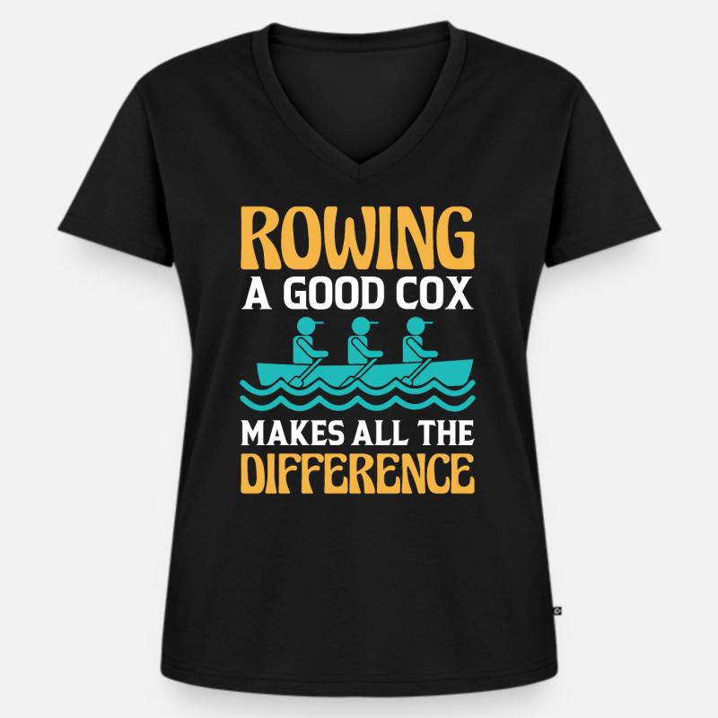 Rowing A Good Cox Makes All The Difference - Women's Premium Organic V-neck T-shirt - black