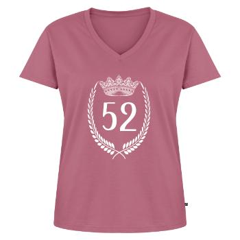 52nd Birthday Number Jubilee 52 - Women's Premium Organic V-neck T-shirt - mauve - Front - AI Model Female 172 dark (172cm)