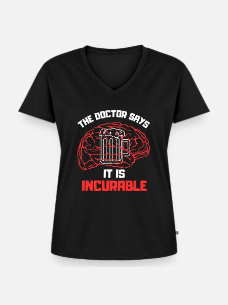 Bier Patient - Frauen Premium Bio T-Shirt mit V-Ausschnitt - Schwarz