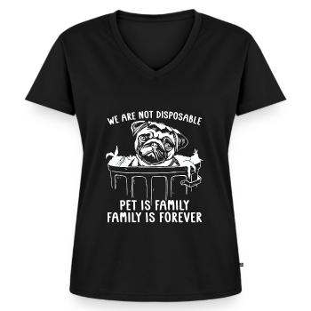 Abandoned Pets We Are Not Disposable Animal Lover - Frauen Premium Bio T-Shirt mit V-Ausschnitt - Schwarz - Vorne - AI Model Female 172 light (172cm)