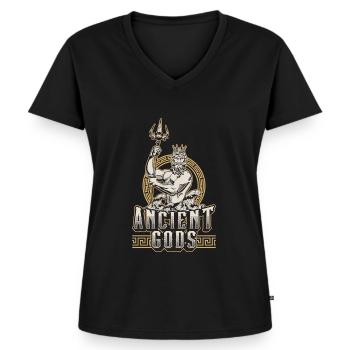 Greek Mythology Ancient Gods Myth Greece History - Frauen Premium Bio T-Shirt mit V-Ausschnitt - Schwarz - Vorne - AI Model Female 172 light (172cm)