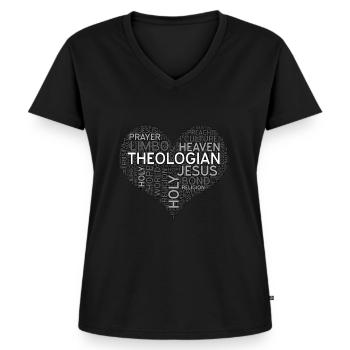 Théologie Théologien Théologien Théologien Théologien - T-shirt encolure en V Premium bio Femme - noir - Devant - AI Model Female 172 light (172cm)