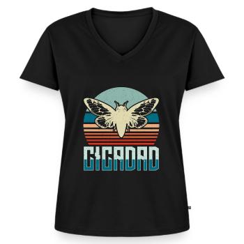 Cicadas Cicadad Loves Flying Insects Entomologist - Women's Premium Organic V-neck T-shirt - black - Front - AI Model Female 172 light (172cm)