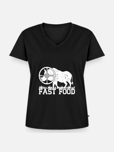 Schweinejagd Jäger Schweinejagd - Frauen Premium Bio T-Shirt mit V-Ausschnitt - Schwarz