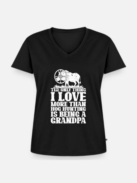 Schweinejagd Jäger Schweinejagd - Frauen Premium Bio T-Shirt mit V-Ausschnitt - Schwarz