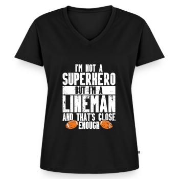 Lineman Football Player Offensive Defense - Women's Premium Organic V-neck T-shirt - black - Front - AI Model Female 172 light (172cm)