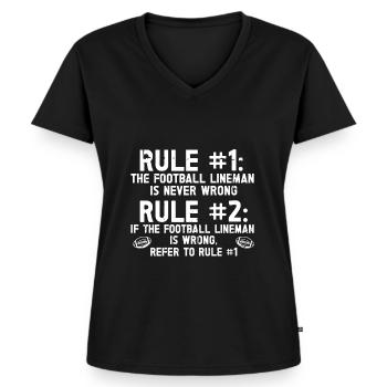 Lineman Football Player Offensive Defense - Women's Premium Organic V-neck T-shirt - black - Front - AI Model Female 172 light (172cm)
