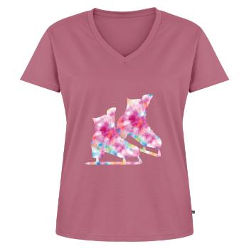 Patinage - T-shirt encolure en V Premium bio Femme - mauve - Devant - AI Model Female 172 dark (172cm)