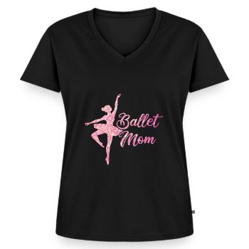 Ballet - T-shirt encolure en V Premium bio Femme - noir - Devant - AI Model Female 172 light (172cm)