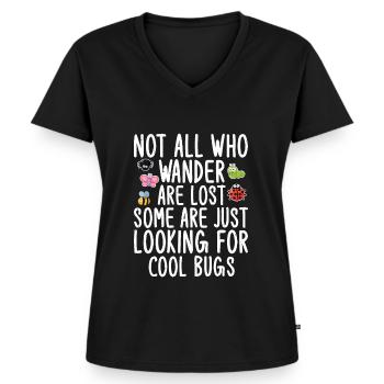 Insecte - T-shirt encolure en V Premium bio Femme - noir - Devant - AI Model Female 172 light (172cm)