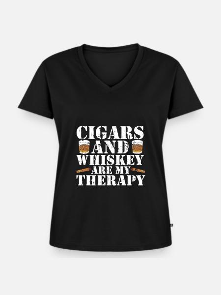 Zigarrenzigarettenraucher - Frauen Premium Bio T-Shirt mit V-Ausschnitt - Schwarz