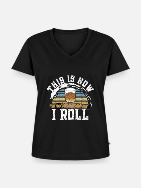 Zigarrenzigarettenraucher - Frauen Premium Bio T-Shirt mit V-Ausschnitt - Schwarz