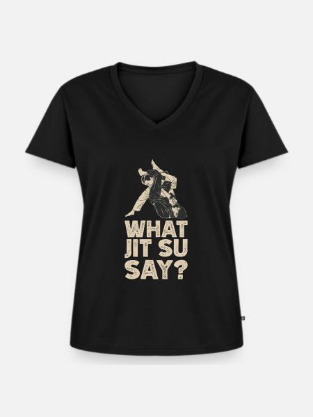 Jiu Jitsu - Frauen Premium Bio T-Shirt mit V-Ausschnitt - Schwarz