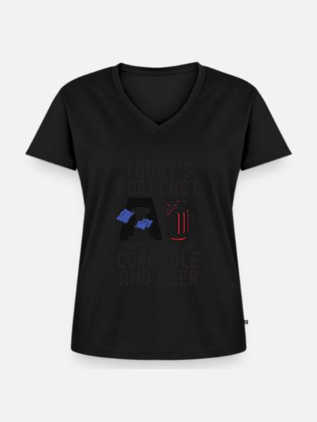 Cornhole - Frauen Premium Bio T-Shirt mit V-Ausschnitt - Schwarz