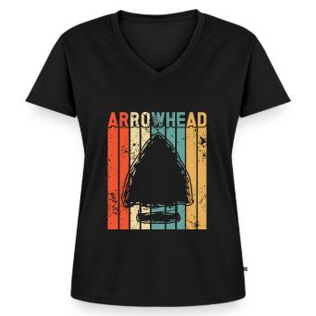 Arrowhead Hunting Artifacts Archery - Women's Premium Organic V-neck T-shirt - black - Front - AI Model Female 172 light (172cm)