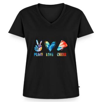Cheerleadermädchen Cheerleading Jugend - Frauen Premium Bio T-Shirt mit V-Ausschnitt - Schwarz - Vorne - AI Model Female 172 light (172cm)