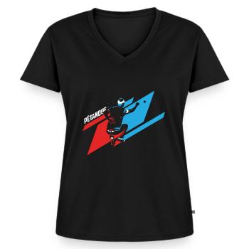 pétanque - Women's Premium Organic V-neck T-shirt - black - Front - AI Model Female 172 light (172cm)