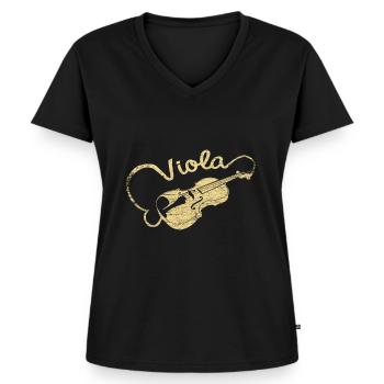 Bratsche - Frauen Premium Bio T-Shirt mit V-Ausschnitt - Schwarz - Vorne - AI Model Female 172 light (172cm)