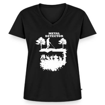 Metal Detector Heavy Metal Metalcore Band Geschenk - Frauen Premium Bio T-Shirt mit V-Ausschnitt - Schwarz - Vorne - AI Model Female 172 light (172cm)