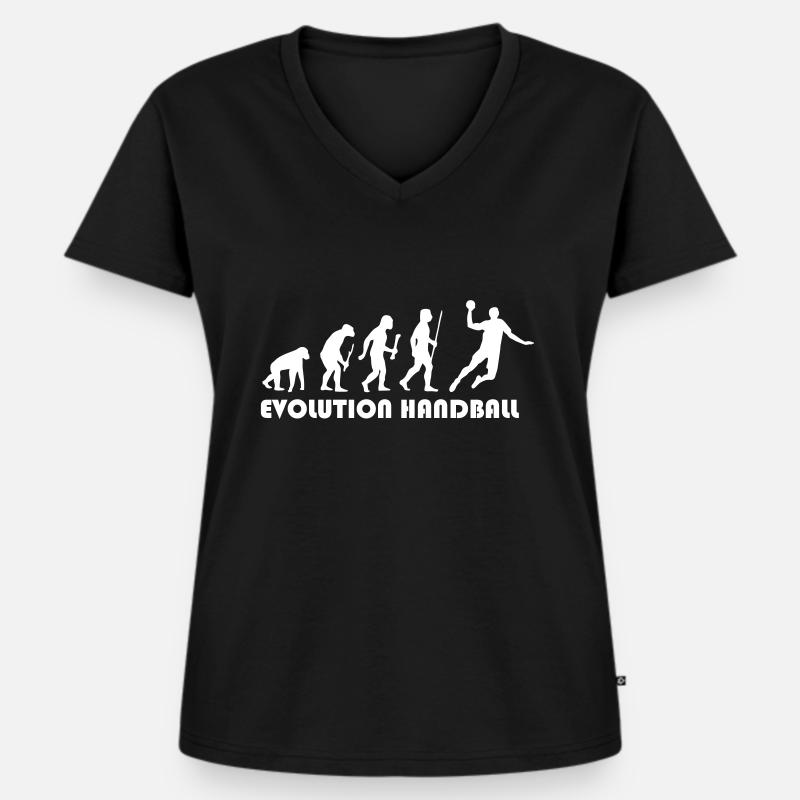 Evolution Handball - Women's Premium Organic V-neck T-shirt - black