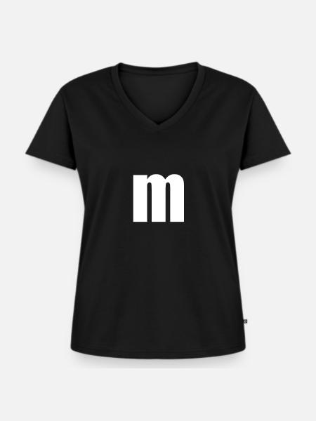 Der Buchstabe m M - Frauen Premium Bio T-Shirt mit V-Ausschnitt - Schwarz