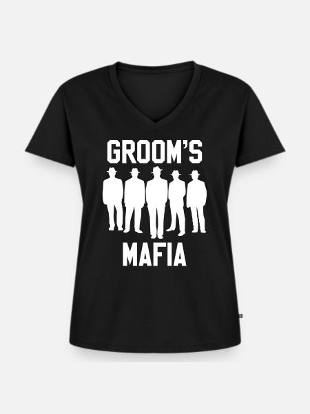 Hochzeit Mafia Gaeste - Frauen Premium Bio T-Shirt mit V-Ausschnitt - Schwarz