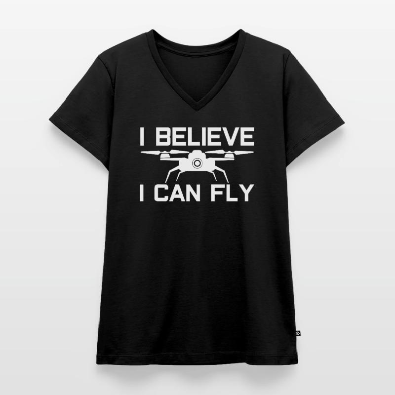 Drones drones drones T-shirt encolure en V Premium bio Femme