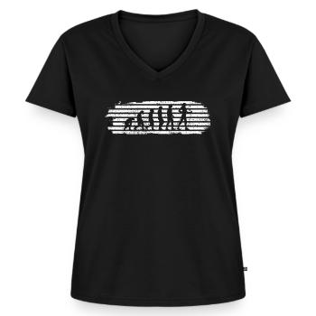 Nordic Walking Nordic Walking - Women's Premium Organic V-neck T-shirt - black - Front - AI Model Female 172 light (172cm)