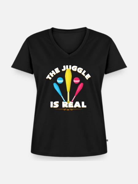 Zirkus - Frauen Premium Bio T-Shirt mit V-Ausschnitt - Schwarz