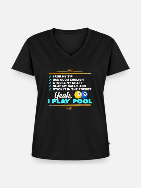 Pool billiard - Frauen Premium Bio T-Shirt mit V-Ausschnitt - Schwarz