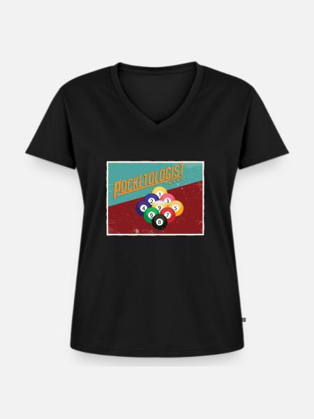 Snooker - Frauen Premium Bio T-Shirt mit V-Ausschnitt - Schwarz
