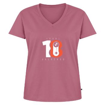 18th birthday - Women's Premium Organic V-neck T-shirt - mauve - Front - AI Model Female 172 dark (172cm)