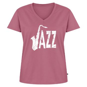 Saxophone - Frauen Premium Bio T-Shirt mit V-Ausschnitt - Mauve - Vorne - AI Model Female 172 dark (172cm)