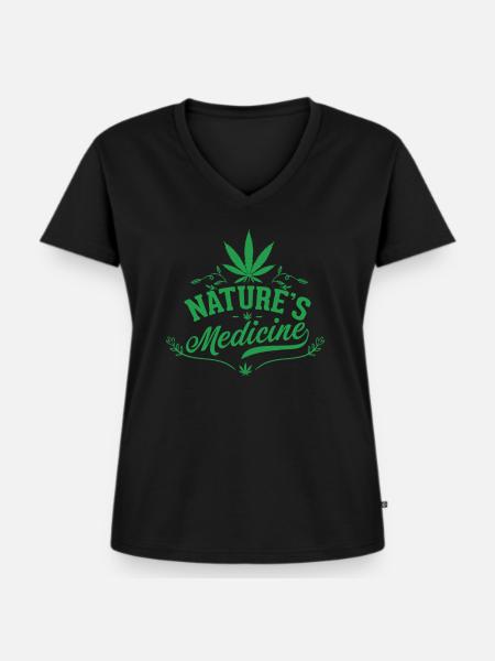 Marihuana - Frauen Premium Bio T-Shirt mit V-Ausschnitt - Schwarz