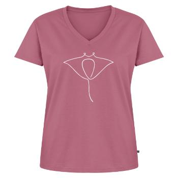 Apnoetaucher Manta Rochen Minimalismus Ozean - Frauen Premium Bio T-Shirt mit V-Ausschnitt - Mauve - Vorne - AI Model Female 172 dark (172cm)