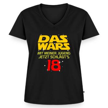 18. Geburtstag - Frauen Premium Bio T-Shirt mit V-Ausschnitt - Schwarz - Vorne - AI Model Female 172 light (172cm)